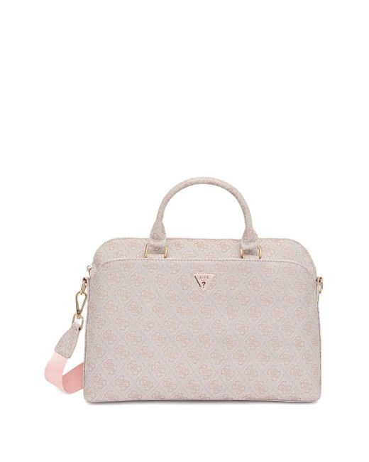 Guess Natural Logo-Plaque Laptop Bag