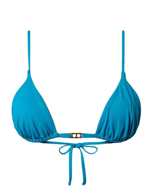 Twinset Blue Triangle-Cup Bikini Top