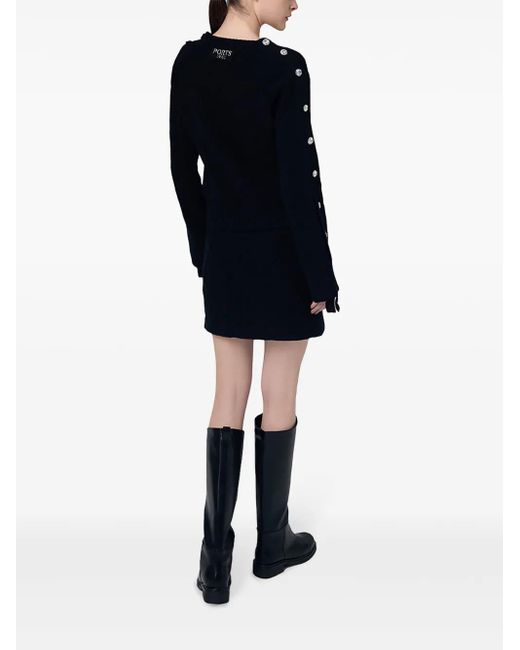 Ports 1961 Black Alpine-Inspired Crystal Knit Skirt
