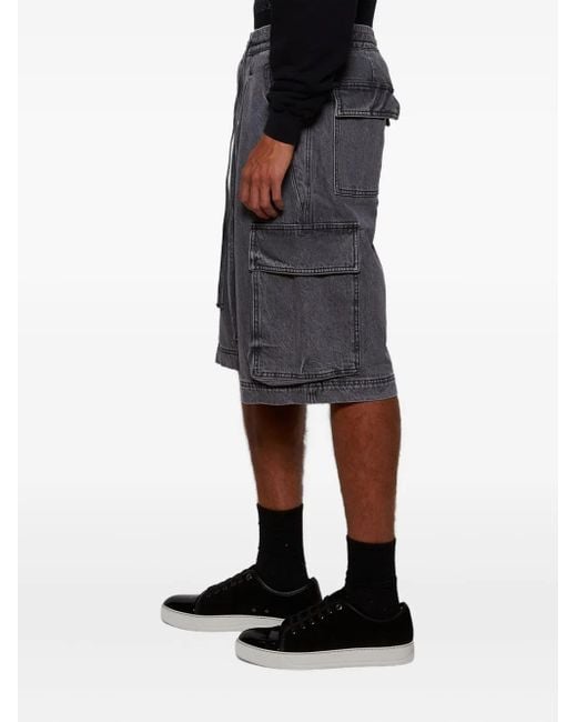 NAHMIAS Gray Drawstring-Fastening Cargo Shorts for men