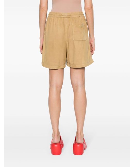 Loewe Natural Logo-patch Leather Shorts