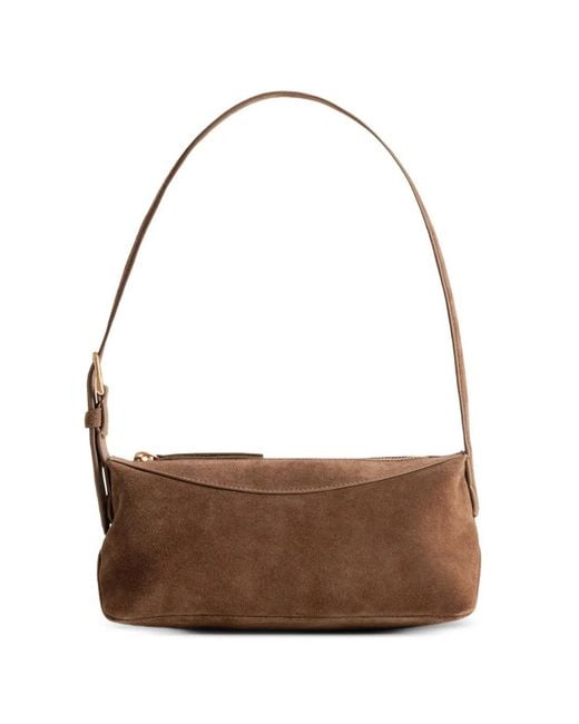 Yu Mei Brown Bobby Suede Shoulder Bag