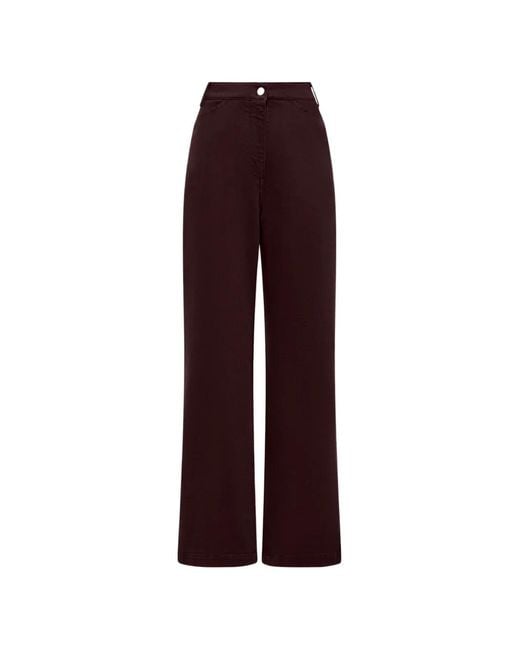 Another Tomorrow Purple Seaming-Detail Trousers