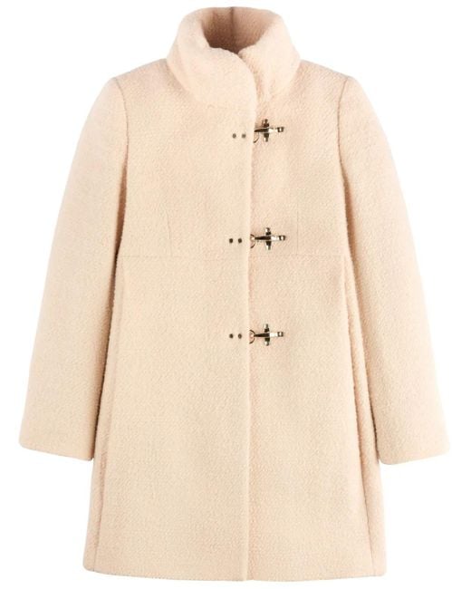 Fay Natural Toggle-Fastening Coat