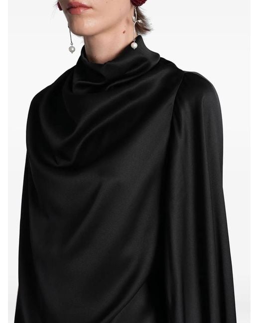 Magda Butrym Black Scarf-Detail Asymmetric Blouse