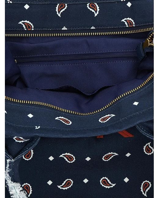 Pinko Blue Paisley-Pattern Tote Bag