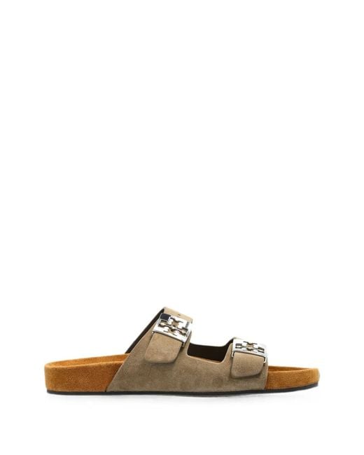 Tory Burch Natural Mellow Buckle-Fastening Sandals