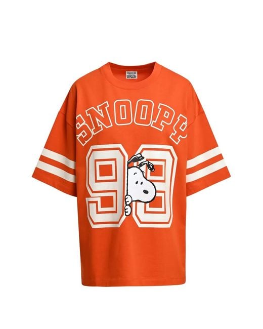Essentiel Antwerp Orange X Peanuts Snoopy-Print T-Shirt
