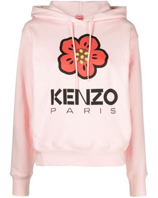 KENZO Pink Boke Flower Logo-print Hoodie
