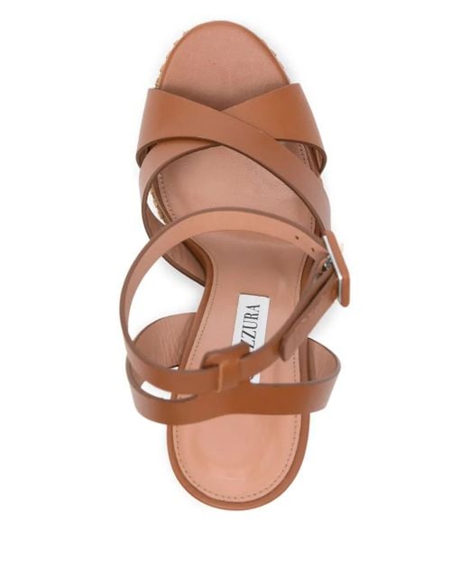 Aquazzura Brown 150Mm Leather Sandals