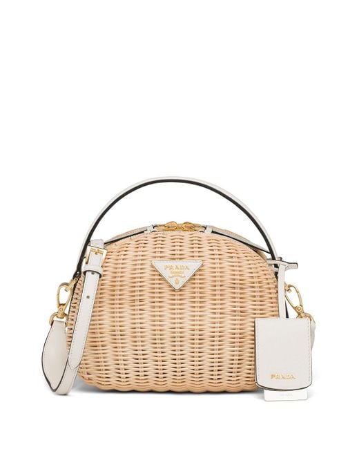 Prada Multicolor Odette Wicker Shoulder Bag