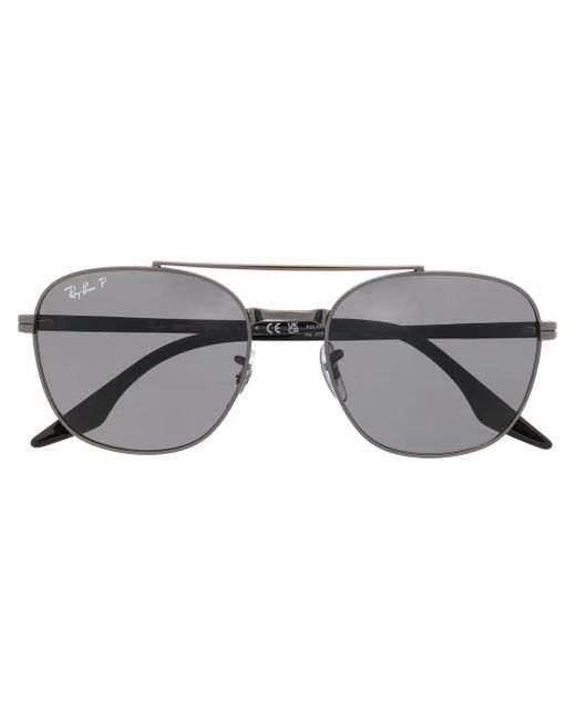 Ray-Ban Gray Aviator-Frame Sunglasses