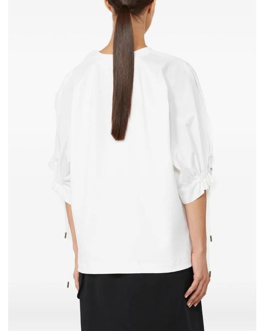 Max Mara White Drawstring-Detail T-Shirt
