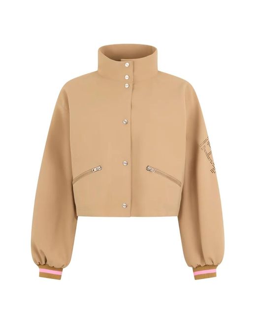 Herno Natural High-Neck Cropped Jacket