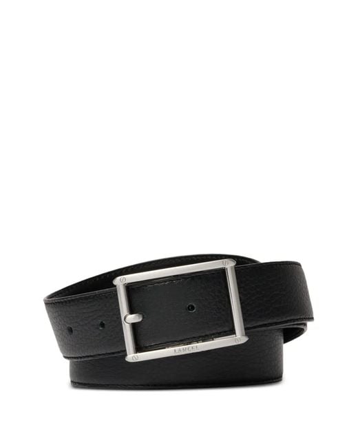 Lancel Black Adjustable Leather Belt for men