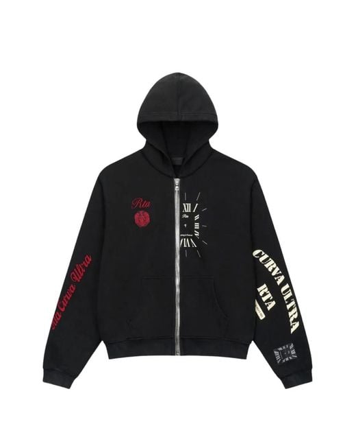 RTA Black Riko Zip-Up Hoodie for men