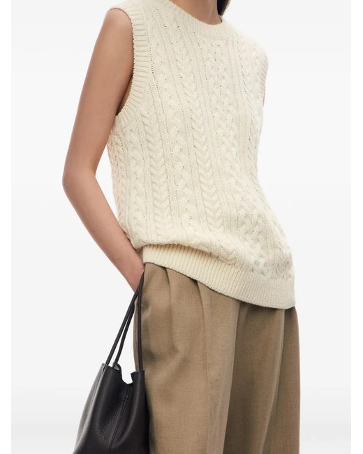 12 STOREEZ White Harvest Cable-Knit Vest