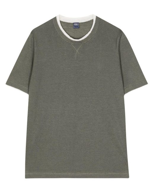 Fedeli Gray Crew-neck Knitted Top for men