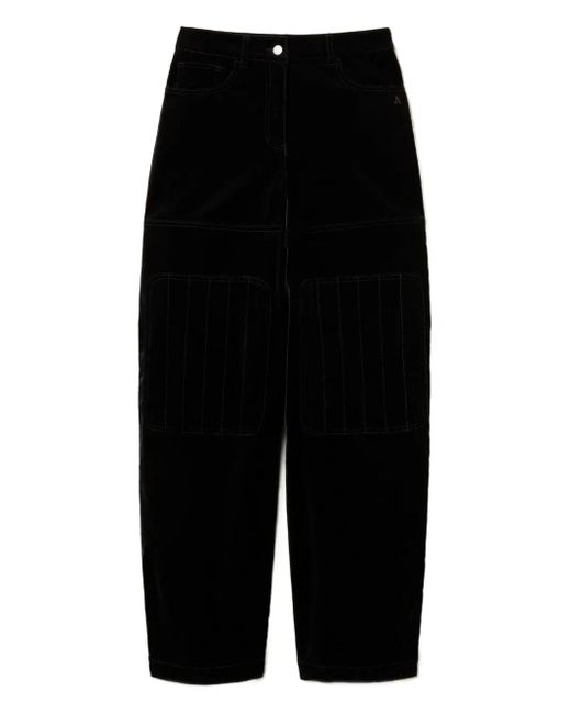 Twinset Black Quilted Velvet Trousers