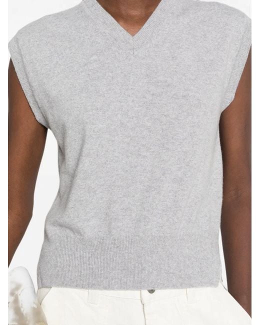 Daniele Fiesoli Gray V-Neck Vest