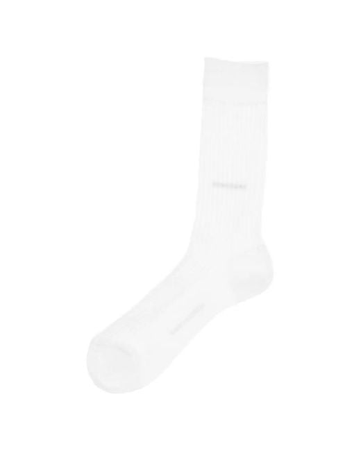 DSquared² White Logo-Embellishment Ribbed Socks for men