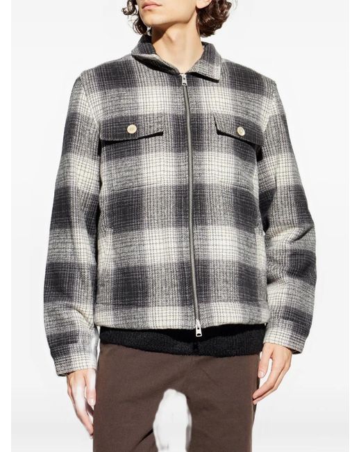 AllSaints Gray Matheson Check-Patterned Jacket for men