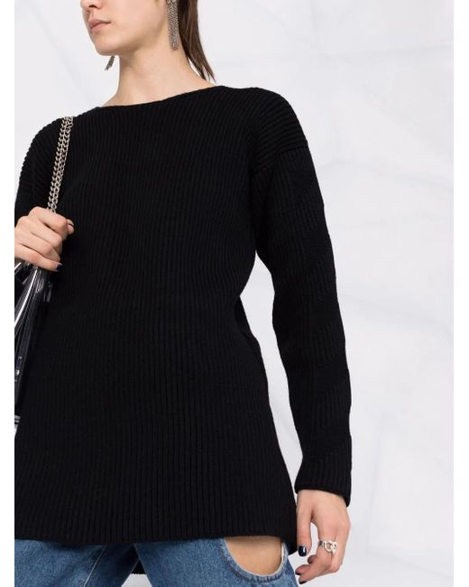 Off-White c/o Virgil Abloh Black Ribbed-Knit Wool Jumper