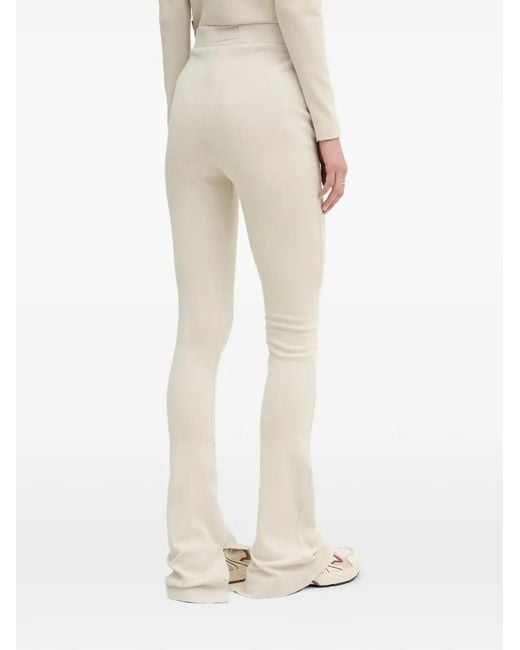 Alpha Industries Natural Logo-Plaque Split-Hem Flared Trousers