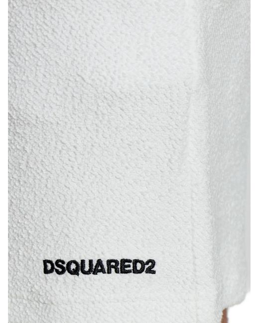 DSquared² White Logo Sponge Shorts for men