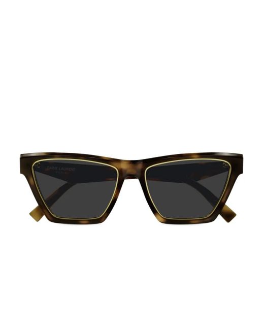 Saint Laurent Black Logo-Print Sunglasses