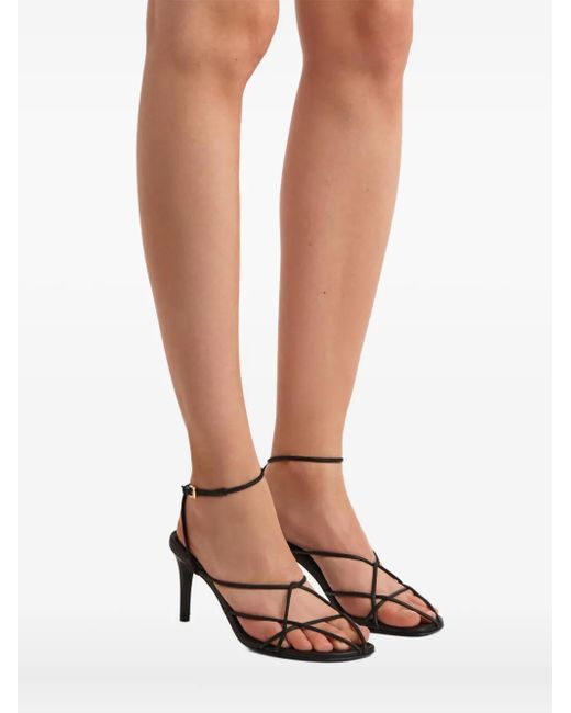Khaite Metallic 75Mm Loulou Leather Sandals
