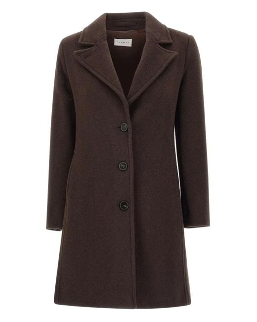 Manteau En Cuir À Revers Cranté Marella en coloris Brown