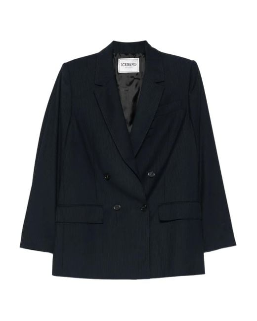Iceberg Blue Double-Breasted Blazer