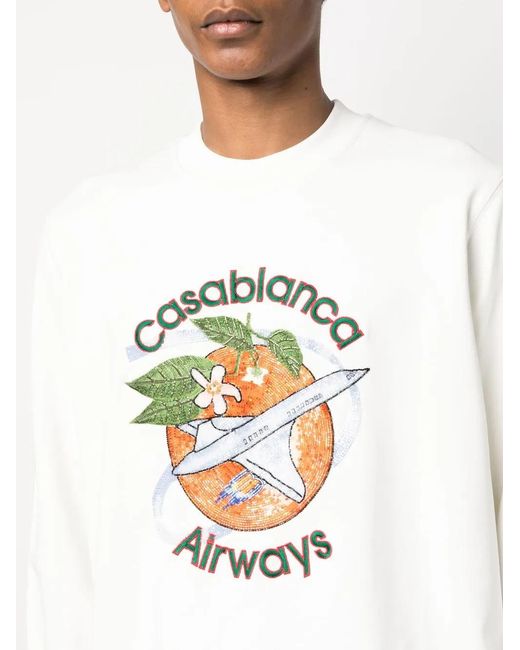 Casablanca White Orbite Autour De L' Sweatshirt for men