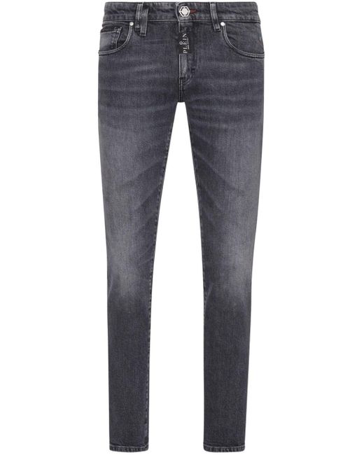 Philipp Plein Halbhohe Slim-Fit-Jeans in Blue für Herren