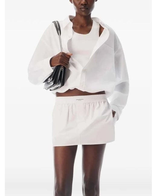 Alexander Wang Layered Cropped Tank Top And Shirt in White | Lyst 