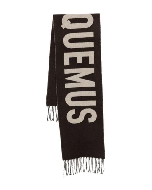 Jacquemus Black Schal Mit Jacquard-Logo
