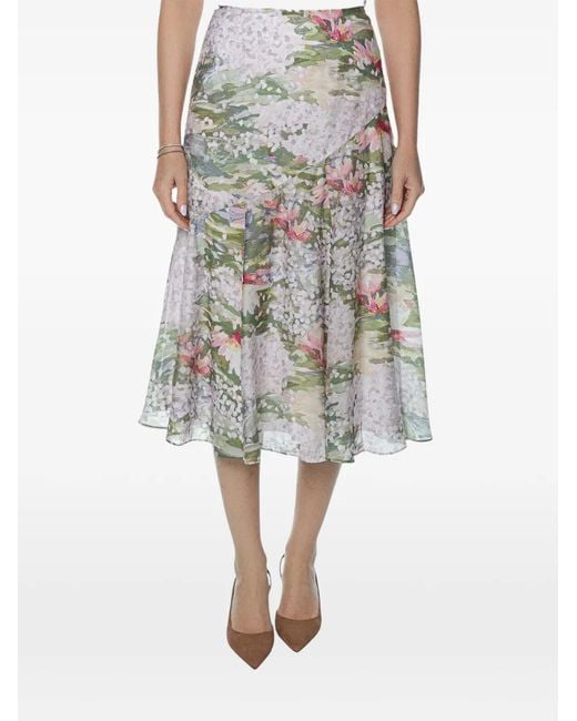 Ted Baker White Layda Diagonal-Seam Midi Skirt
