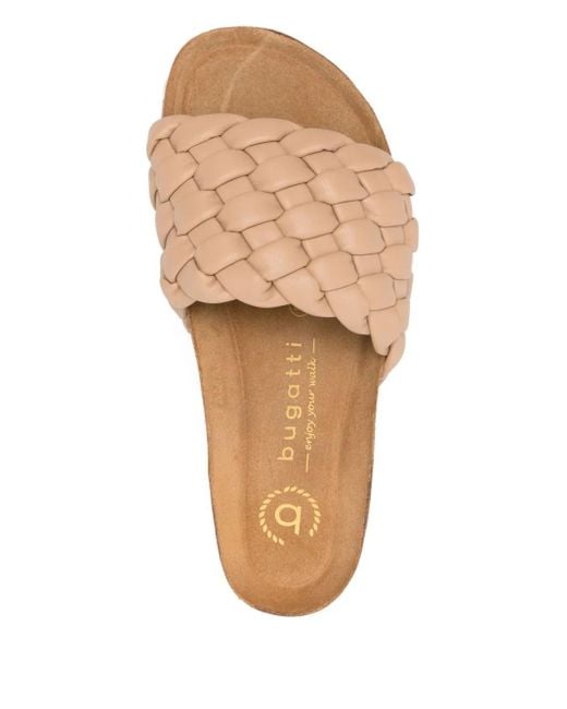 Bugatti Pink Woven Leather Sandals