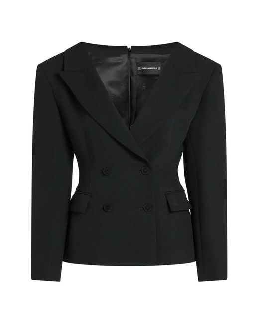 Karl Lagerfeld Black Karl Studio Wide Shoulder Blazer
