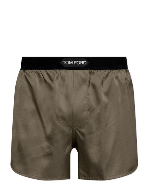 Tom Ford Green Satin Boxers for men