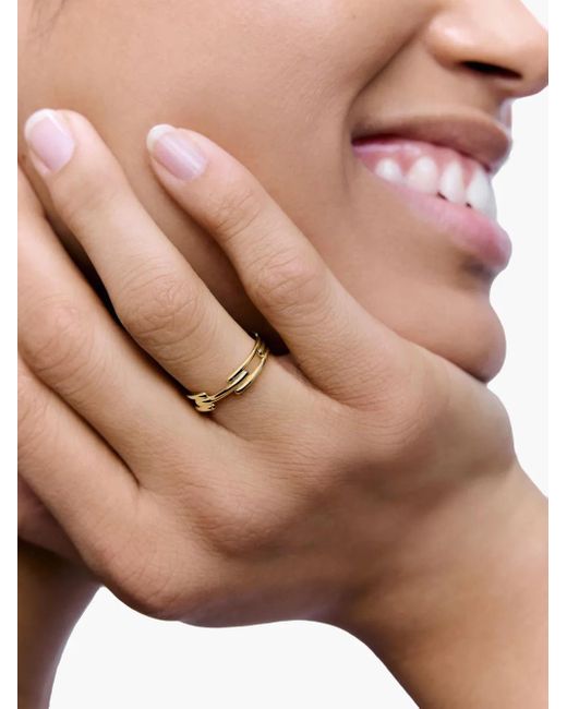 Monica Vinader Metallic Signature Link Stacking Ring