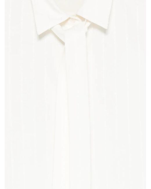 Elie Saab White Pleated Shirt
