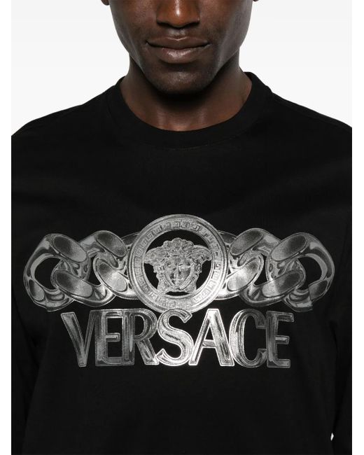 Versace Black Printed T-shirt for men
