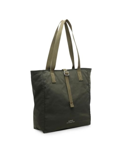A.P.C. Black Archive Buckle-Closure Tote Bag for men