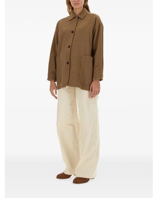 Max Mara Brown Eligio Patch-Pocket Coat