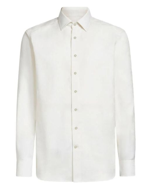 Etro White Paisley-Jacquard Cotton Shirt for men