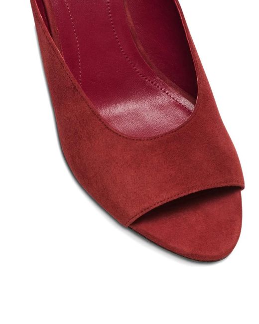 Balmain Red Suede Mule Sandals