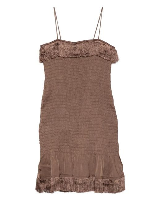 By Malene Birger Brown Valia Minikleid Mit Fransen
