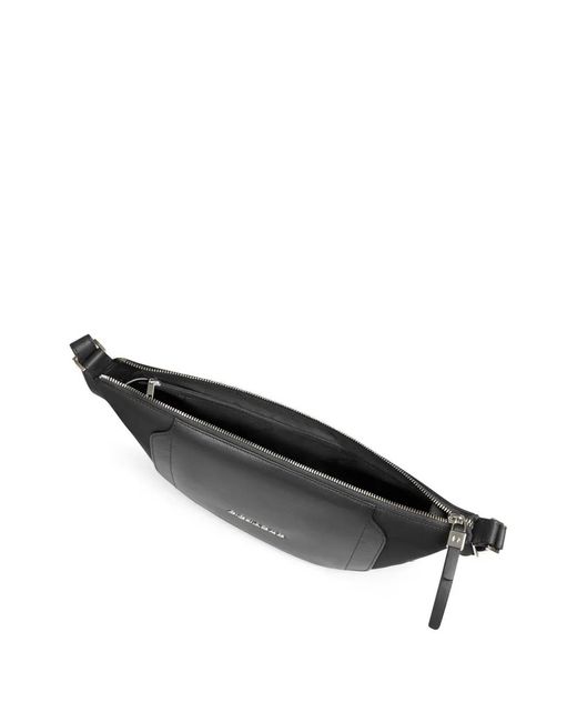 Piquadro Black Logo-Lettering Belt Bag